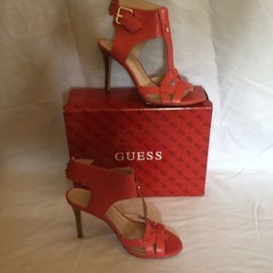 COPY - New Guess Hyanne Med Red Leather Size 10 Sandals